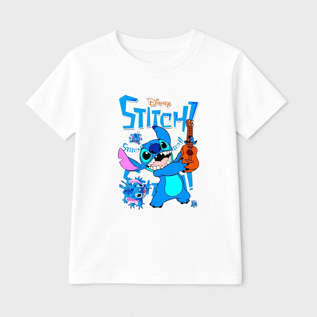 Stitch Blue Design Kids’ Tee – 170 GSM