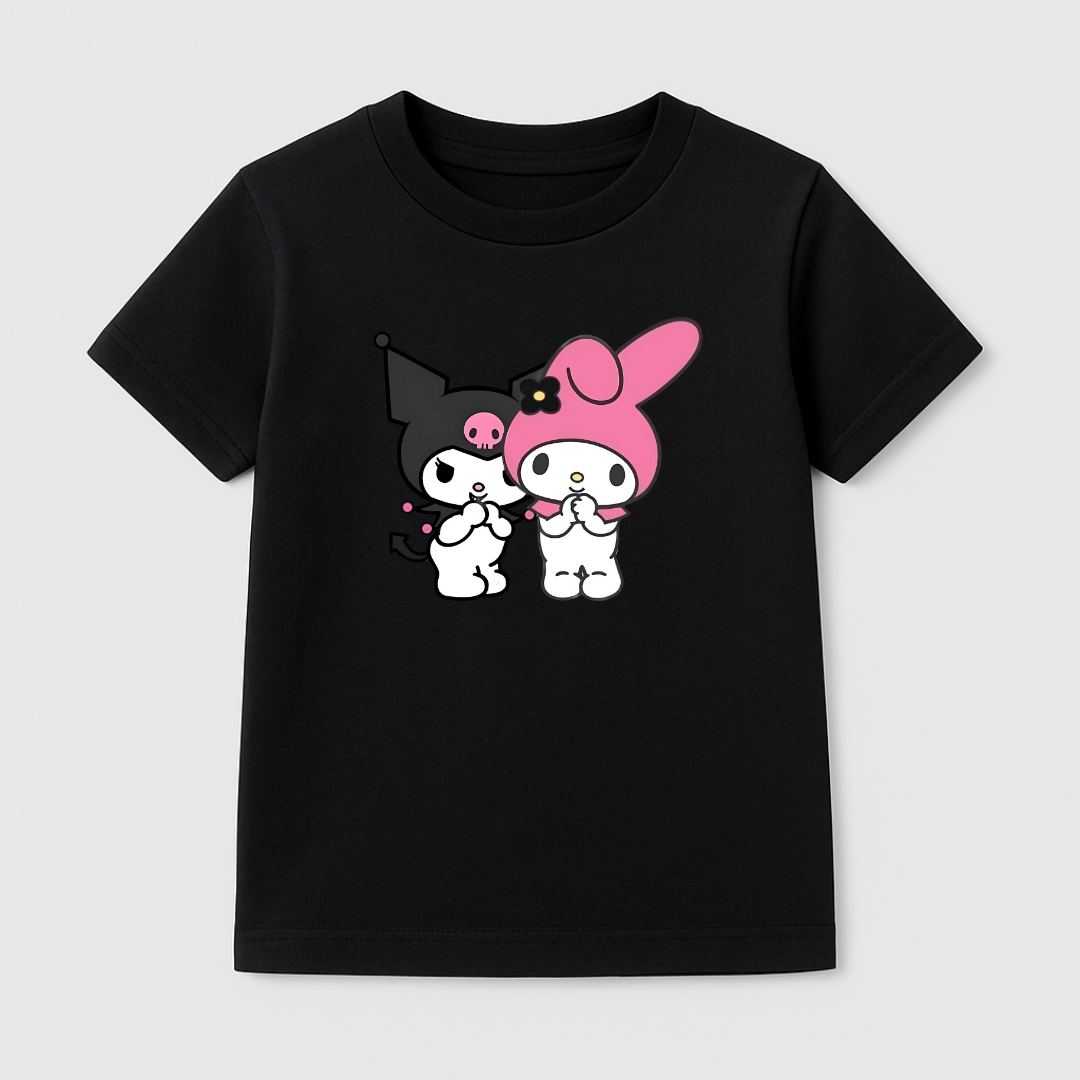 Kuromi & My Melody Besties Kids’ Tee – 170 GSM