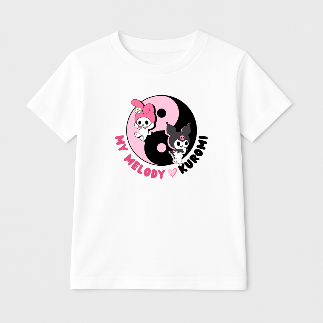 My Melody & Kuromi Yin-Yang Kids’ Tee – 170 GSM